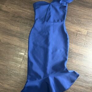 Source Unknown Royal Blue One-Shoulder Dress